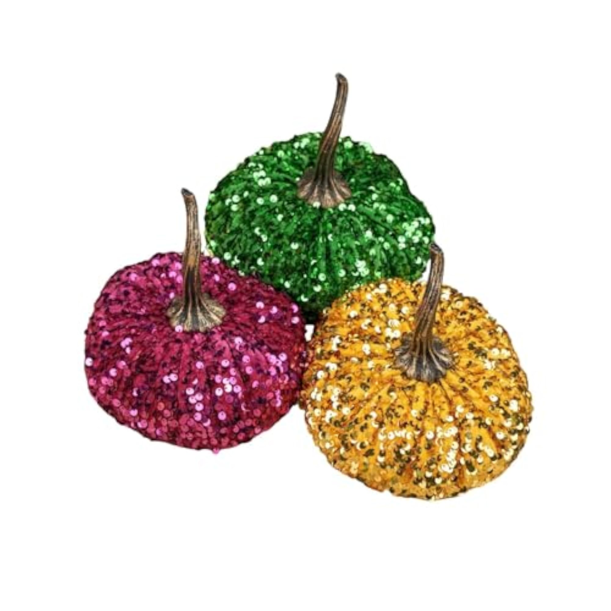 3X Thanksgiving Pumpkins Rustic Velvet Pumpkins for Mantel
